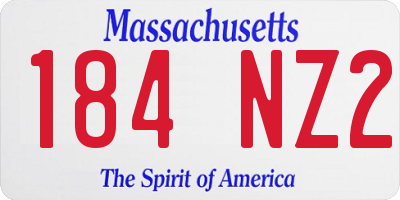 MA license plate 184NZ2