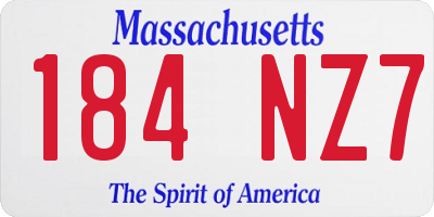 MA license plate 184NZ7