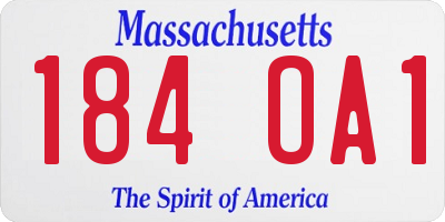 MA license plate 184OA1