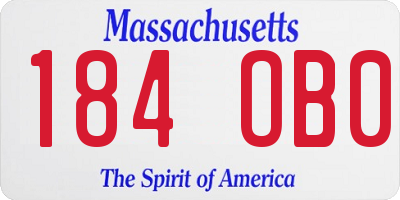 MA license plate 184OB0