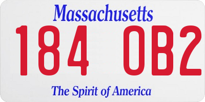 MA license plate 184OB2