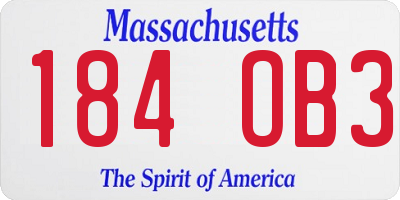 MA license plate 184OB3