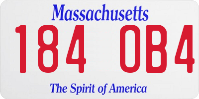 MA license plate 184OB4
