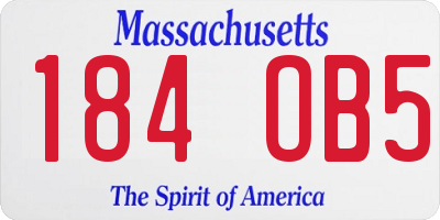MA license plate 184OB5