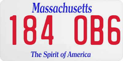 MA license plate 184OB6