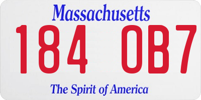 MA license plate 184OB7
