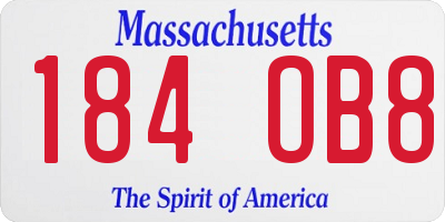 MA license plate 184OB8