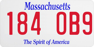 MA license plate 184OB9