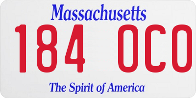 MA license plate 184OC0