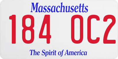 MA license plate 184OC2