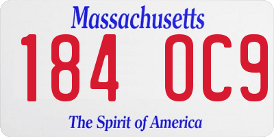 MA license plate 184OC9