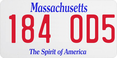 MA license plate 184OD5