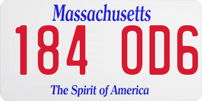 MA license plate 184OD6