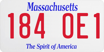MA license plate 184OE1