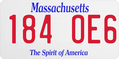 MA license plate 184OE6