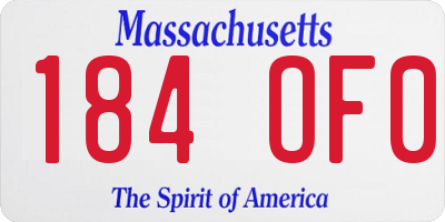 MA license plate 184OF0
