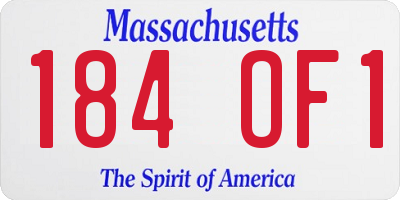 MA license plate 184OF1
