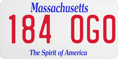 MA license plate 184OG0