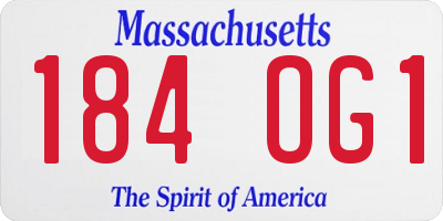 MA license plate 184OG1