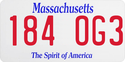 MA license plate 184OG3