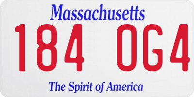 MA license plate 184OG4