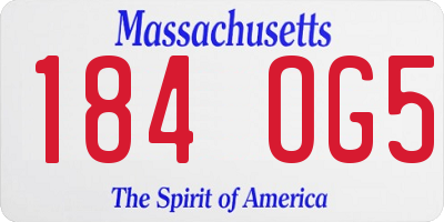 MA license plate 184OG5