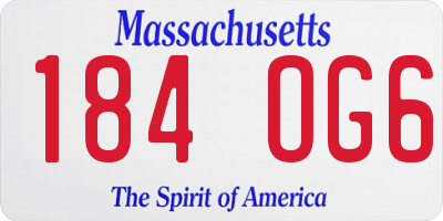 MA license plate 184OG6