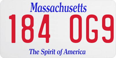 MA license plate 184OG9