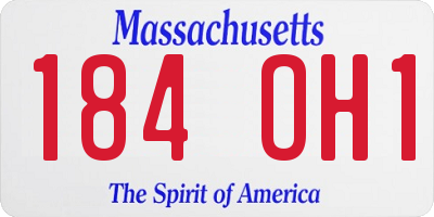 MA license plate 184OH1