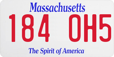 MA license plate 184OH5