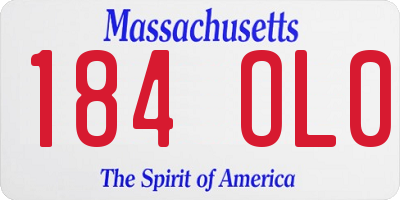 MA license plate 184OL0