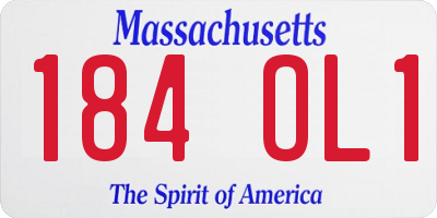 MA license plate 184OL1