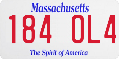 MA license plate 184OL4