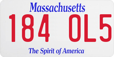 MA license plate 184OL5