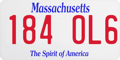MA license plate 184OL6