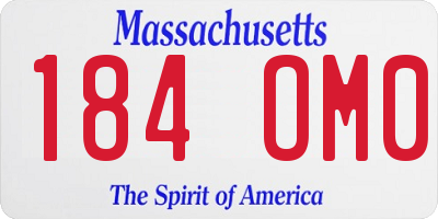 MA license plate 184OM0