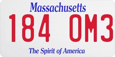 MA license plate 184OM3
