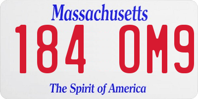 MA license plate 184OM9