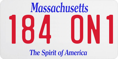 MA license plate 184ON1