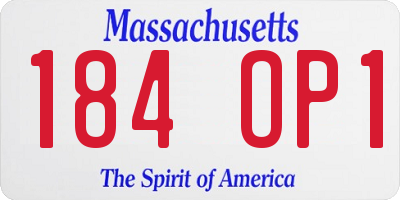 MA license plate 184OP1