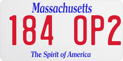 MA license plate 184OP2