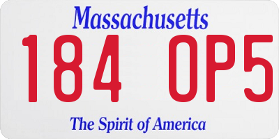 MA license plate 184OP5