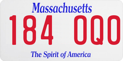 MA license plate 184OQ0