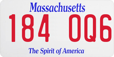 MA license plate 184OQ6