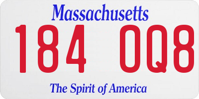 MA license plate 184OQ8