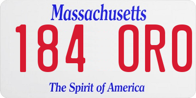 MA license plate 184OR0