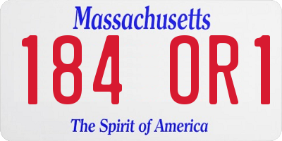 MA license plate 184OR1