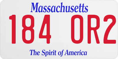 MA license plate 184OR2