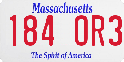 MA license plate 184OR3