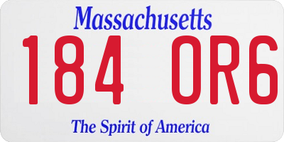 MA license plate 184OR6